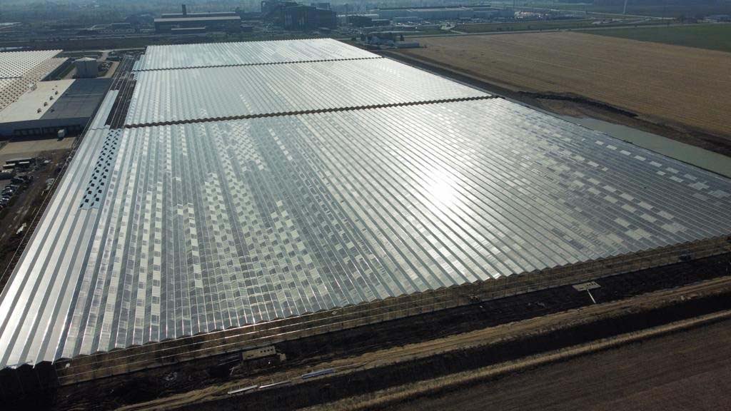 large greenhouse construction