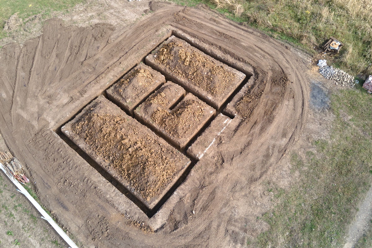 trenching out a construction site